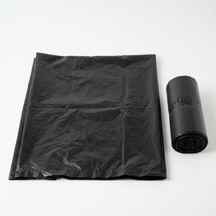 Generated illustration of extra-large black garbage bags