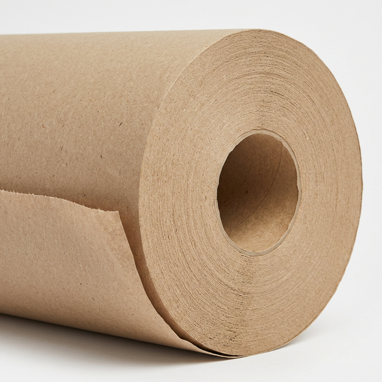 Generated illustration of a generic kraft roll towel, not verified Everest packaging