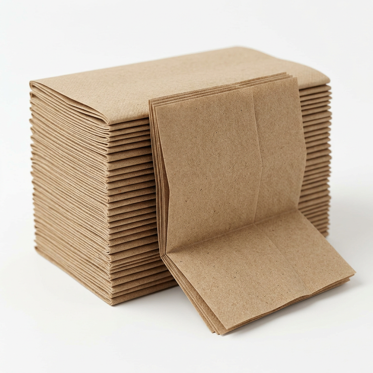 Generated illustration of kraft multifold paper towels, not verified Everest packaging