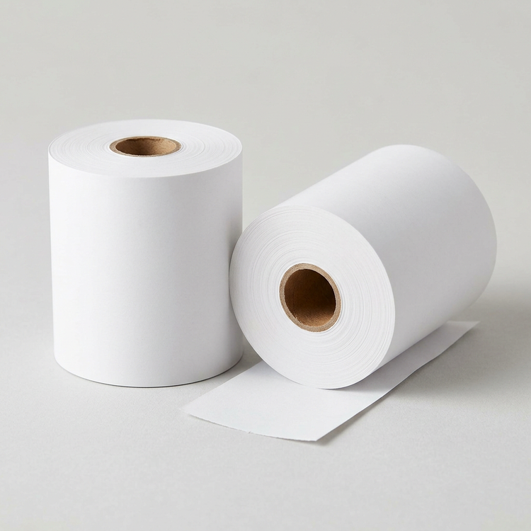 Generated illustration of generic thermal receipt paper rolls