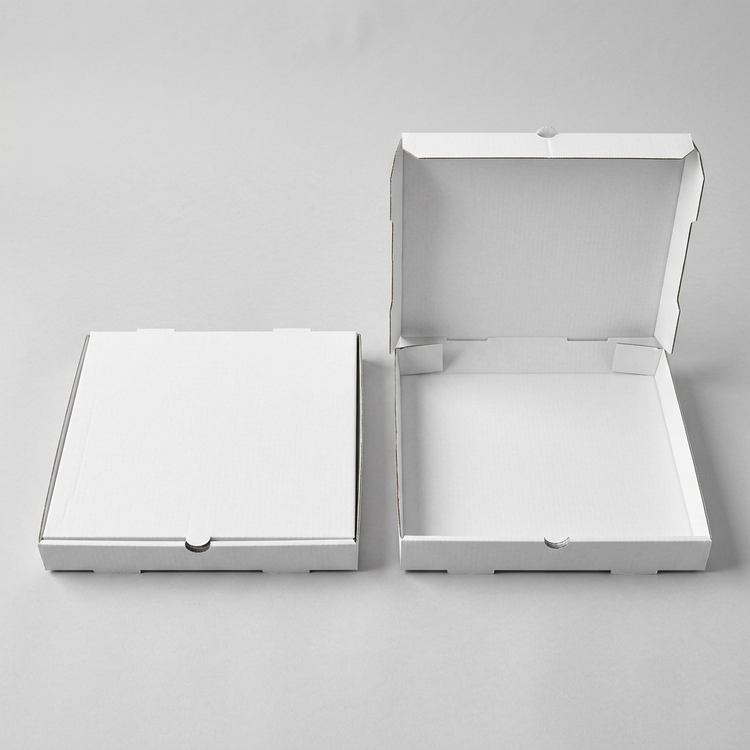 Generated illustration of white cardboard pizza boxes