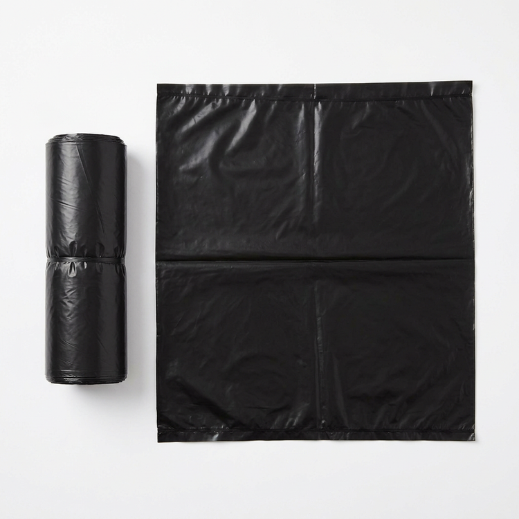 Generated illustration of black garbage bags