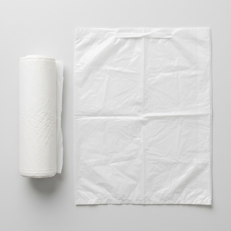 Generated illustration of white garbage bags