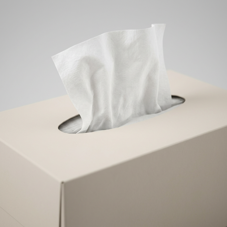 Generated illustration of a generic facial tissue box