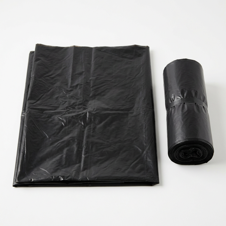 Generated illustration of extra-strong black garbage bags