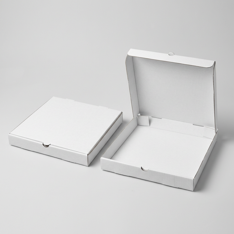 Generated illustration of white cardboard pizza boxes