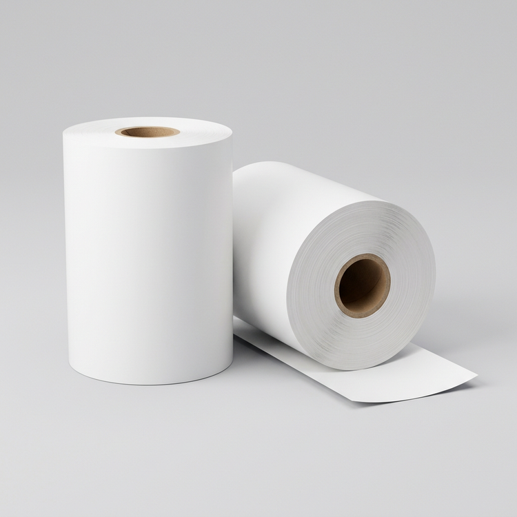 Generated illustration of generic thermal receipt paper rolls