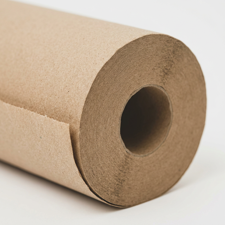 Generated illustration of a generic kraft roll towel, not verified RiteTissue packaging